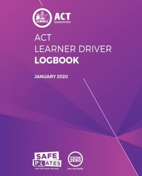紫色 ACT Learner Driver Logbook 封面，2020 年版